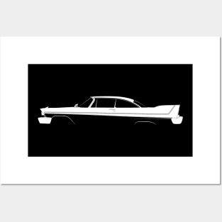 Plymouth Fury Sport Coupe Silhouette Posters and Art